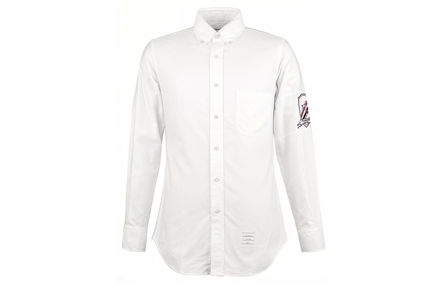 THOM BROWNE White Sleeve Stripe Shirt MWL220E-02581-100