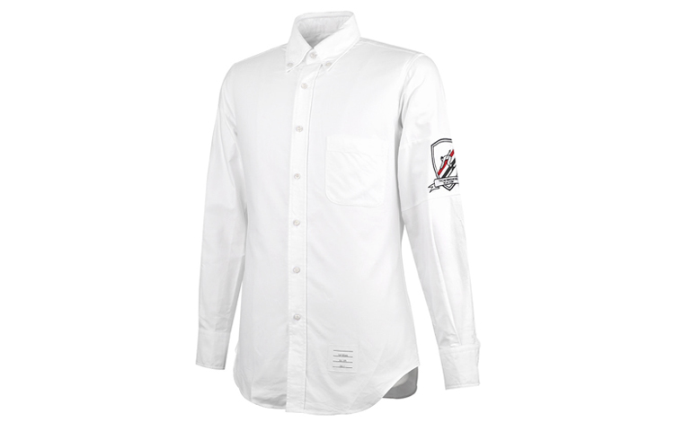 THOM BROWNE White Sleeve Stripe Shirt MWL220E-02581-100 圖 4