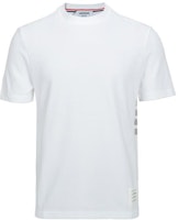 Thom Browne White Solid Crewneck T-Shirt with Side Stripes MJS123A-00050-100 Thom Browne White Solid Crewneck T-Shirt with Side Stripes MJS123A-00050-100