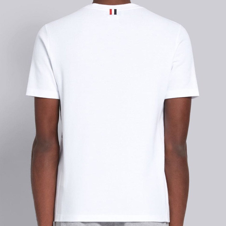 Purchase Thom Browne 白色側條紋圓領T恤 MJS123A-00050-100