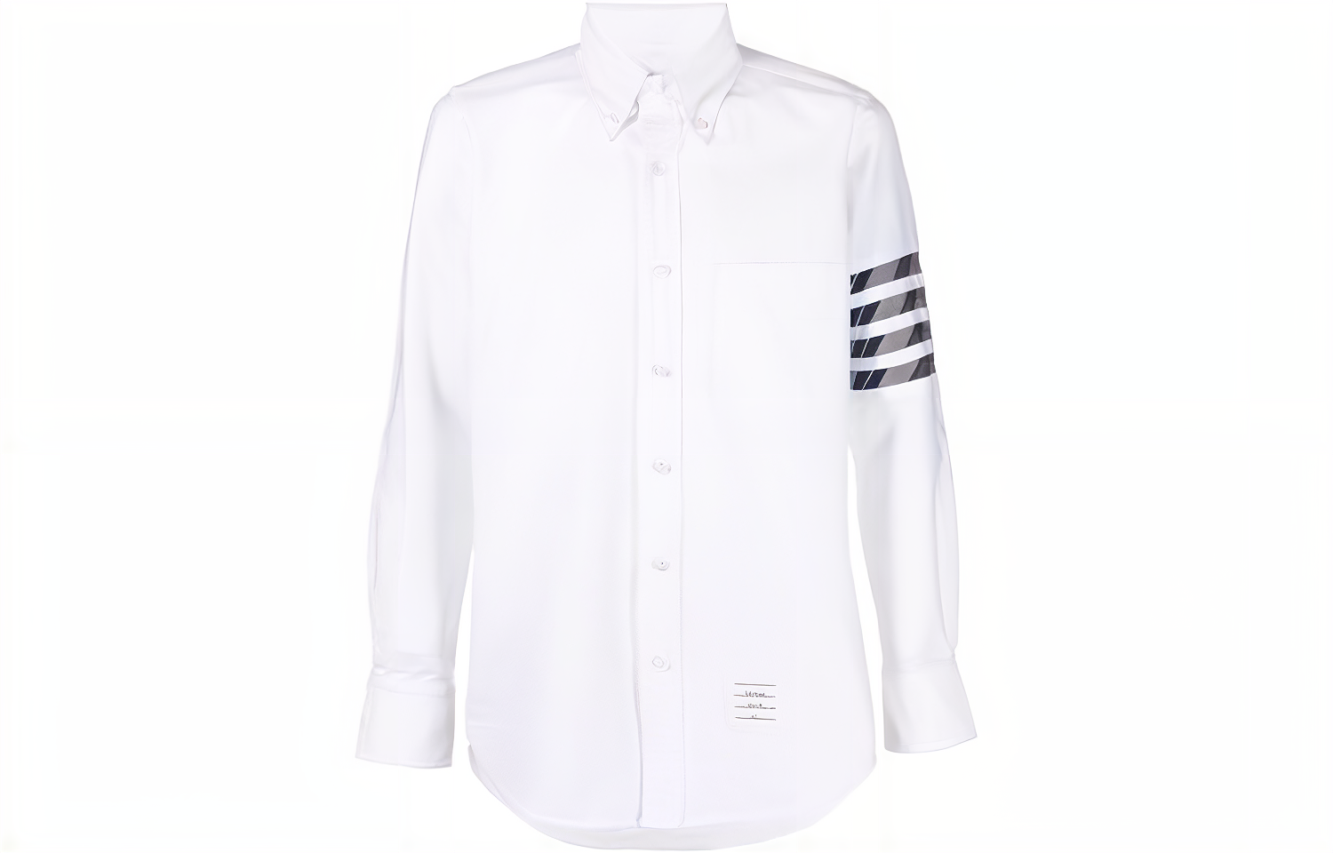 THOM BROWNE White Stripe Sleeve Button-Down Long Sleeve Shirt for Men MWL374A06177 圖 2