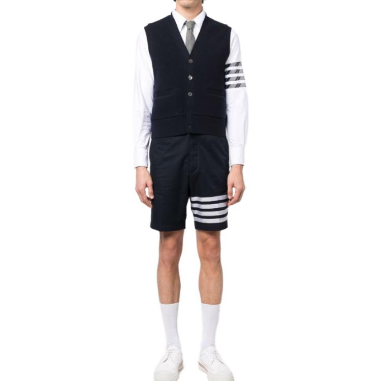 THOM BROWNE White Stripe Sleeve Button-Down Long Sleeve Shirt for Men MWL374A06177 圖 3