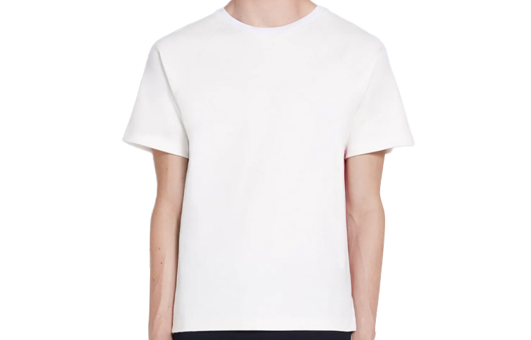 THOM BROWNE White T-Shirt with Side Stripes MJS114A-06168-100