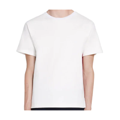 THOM BROWNE White T-Shirt with Side Stripes MJS114A-06168-100