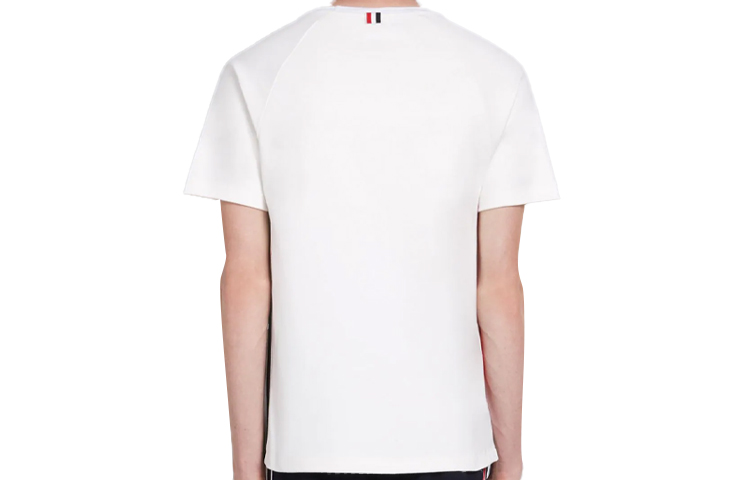 Lookbook THOM BROWNE 白色側條紋短袖T恤 MJS114A-06168-100