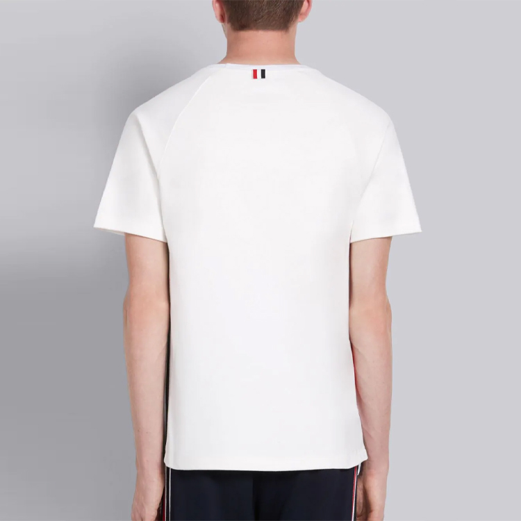 Details for THOM BROWNE 白色側條紋短袖T恤 MJS114A-06168-100