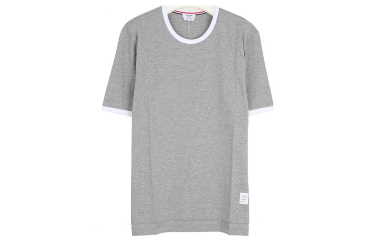 THOM BROWNE White Trim Crewneck Short Sleeve T-Shirt MJS083A-00042-055