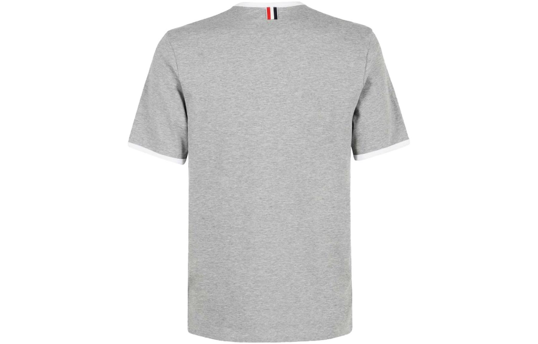 Lookbook 톰브라운 화이트 트림 크루넥 반팔 티셔츠 MJS083A-00042-055