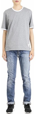 톰브라운 화이트 트림 크루넥 반팔 티셔츠 MJS083A-00042-055 Cheap 톰브라운 화이트 트림 크루넥 반팔 티셔츠 MJS083A-00042-055