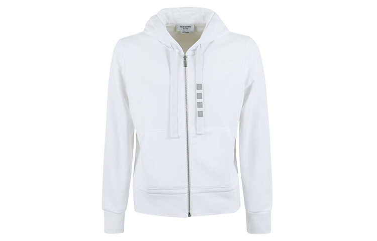 Thom Browne White Zip-Up Hoodie Jacket MJT231A-03034-100