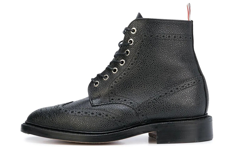 Buy Thom Browne 翼尖靴 '黑色卵石纹' MFR016A00198001