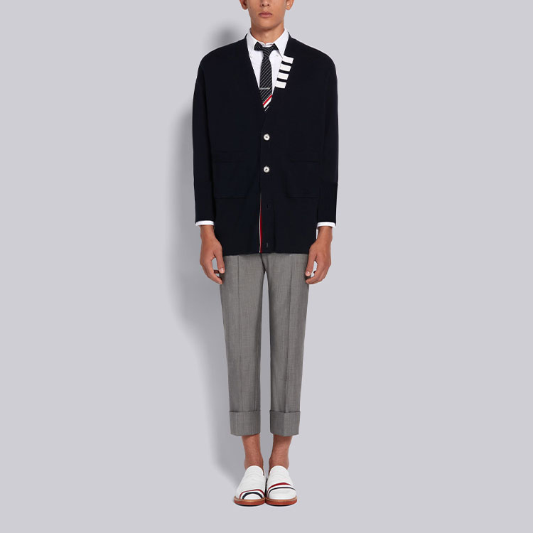 Thom Browne Wool V-Neck Sweater Navy Blue MKC335A-Y1002-415 圖 3