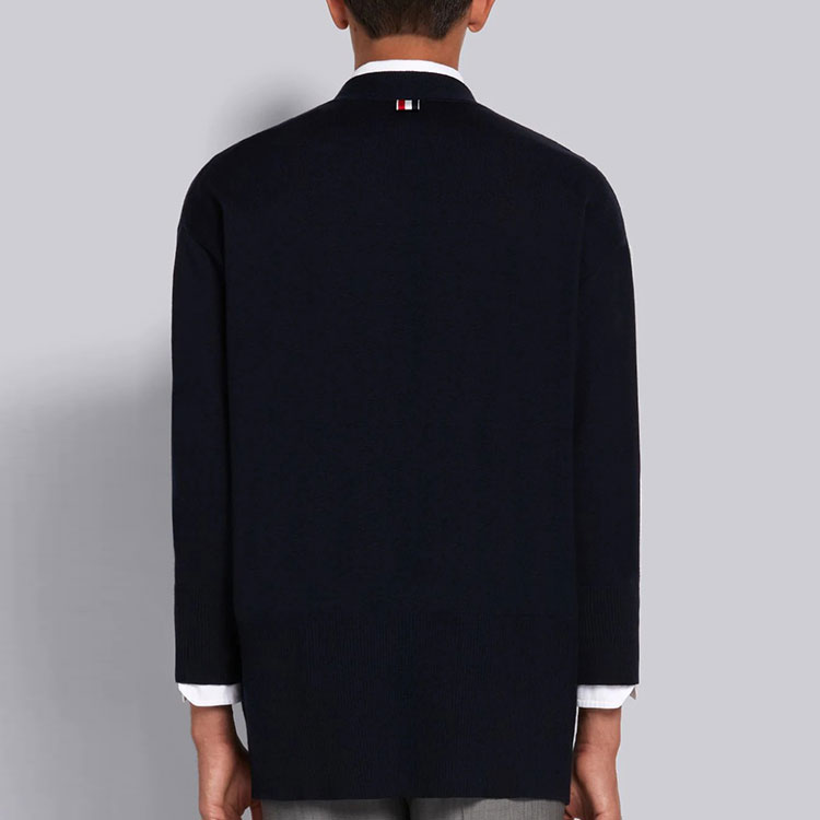 Thom Browne Wool V-Neck Sweater Navy Blue MKC335A-Y1002-415 圖 5
