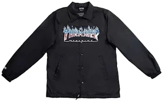 Thrasher All-Over Star Flame Logo Coach Jacket Unisex Black (Japan Edition) TH0619-3101BLK Thrasher All-Over Star Flame Logo Coach Jacket Unisex Black (Japan Edition) TH0619-3101BLK