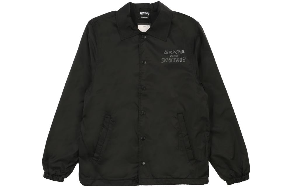 Thrasher Alphabet Pattern Loose Fit Long Sleeve Jacket Unisex JAPAN Ver. Black THRAMJ044