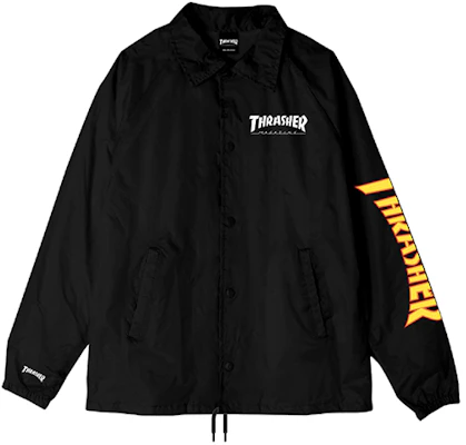 Thrasher 火焰圖案教練外套 日本限定款 男女通用 黑色 TH0518-CJ02BLK Buy Thrasher 火焰圖案教練外套 日本限定款 男女通用 黑色 TH0518-CJ02BLK