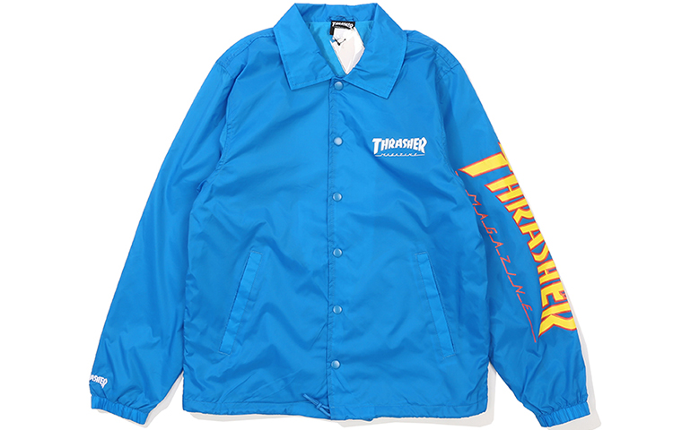 Thrasher Arm Flame Coach Jacket Japan Edition Unisex Blue. THRAMJ031-06