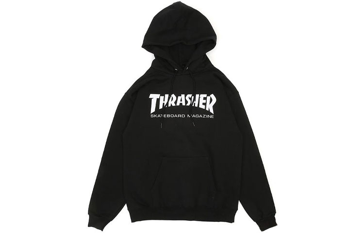 Thrasher Basic Letter Print Fleece Hoodie Unisex Black (US Version) 113103-BK