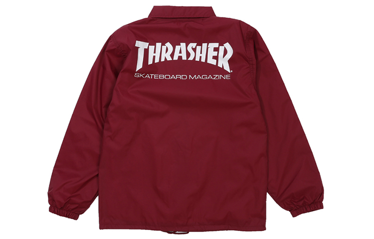 Thrasher Basic Logo Coach Jacket Japan Edition Unisex Maroon Gift-Ready TH8901C-BURG
