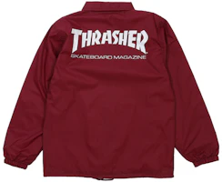 Thrasher Basic Logo Coach Jacket Japan Edition Unisex Maroon Gift-Ready TH8901C-BURG Thrasher Basic Logo Coach Jacket Japan Edition Unisex Maroon Gift-Ready TH8901C-BURG