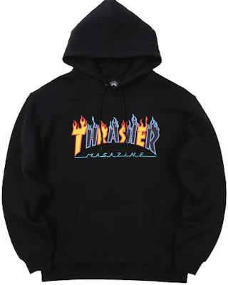 Thrasher 黑色雙色火焰標誌連帽衫 男女適用 144970 Buy Thrasher 黑色雙色火焰標誌連帽衫 男女適用 144970