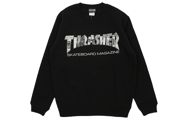 Thrasher Black Hoodie with Gold Logo on Chest - Unisex Japan Edition. TH94235-BLACK