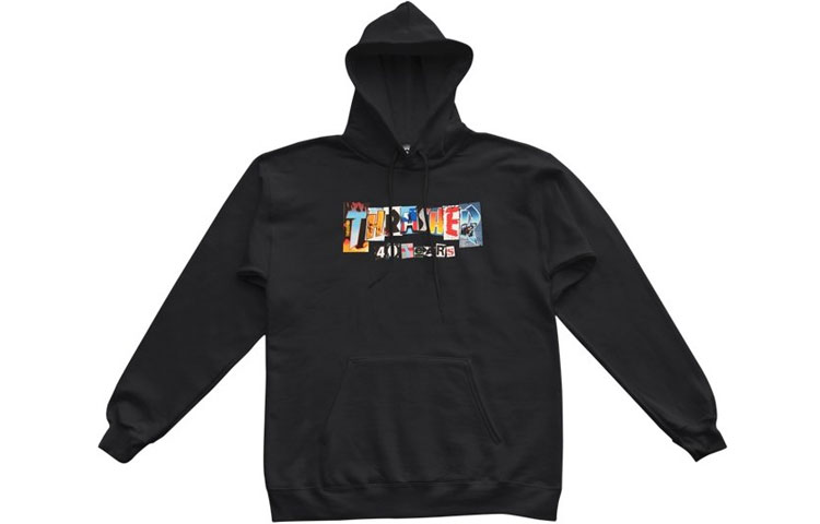 Thrasher Black Long Sleeve Sweatshirt with Front Print - Unisex US Version 144919