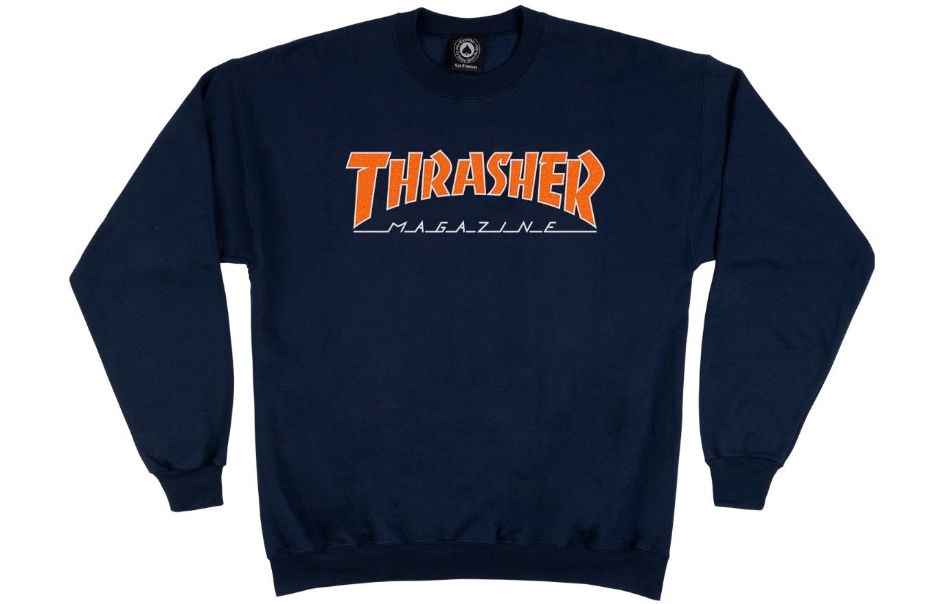 Thrasher Blue Crewneck Sweatshirt Unisex with Letter Print Design THR-23SS-071