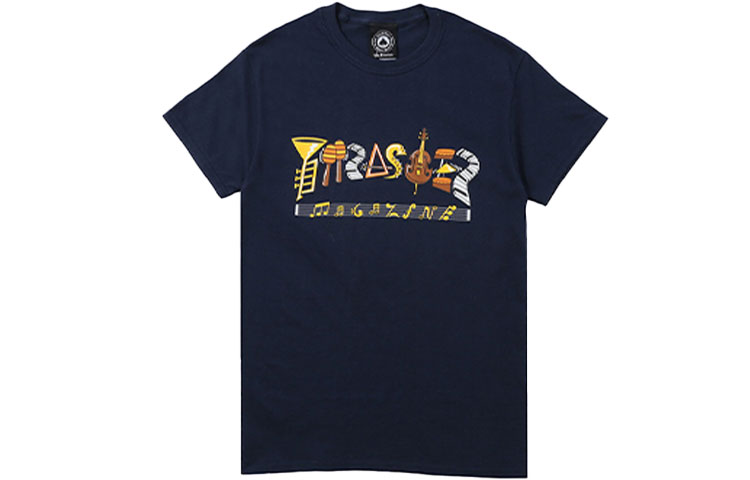 Thrasher Blue Musical Notation Logo Graphic Unisex Tee THRAMT224-BLUE