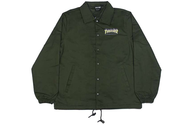 Thrasher Classic Flame Logo Casual Jacket Military Green Unisex Japan Edition TH042031980LI