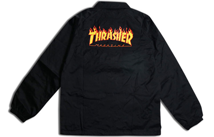 Thrasher Coach Jacket Flame Design Unisex BLACK (US Version) 144636 RED