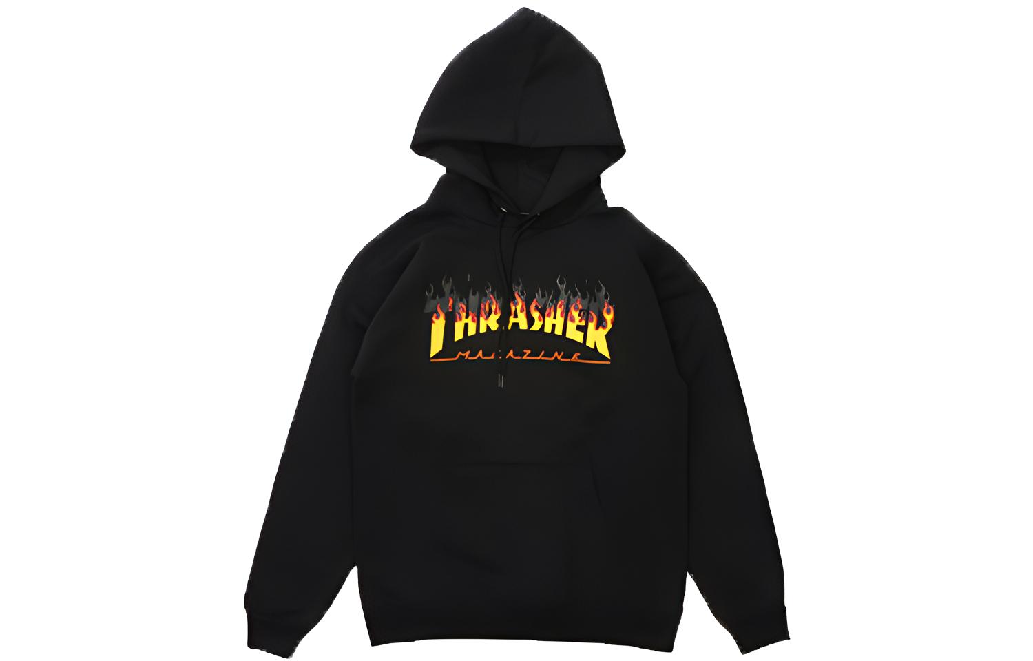 Thrasher Double Flame Pullover Hoodie Black (Unisex, US Edition) THRAMH050