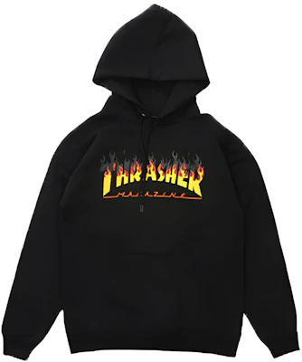 Thrasher 雙火焰連帽套頭衫 黑色 (男女通用, 美國版) THRAMH050 Buy Thrasher 雙火焰連帽套頭衫 黑色 (男女通用, 美國版) THRAMH050
