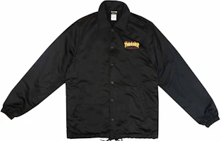 Thrasher Fire Logo Coach Jacket Black Japan Edition Unisex Thick Loose Fit. TH0219-CJ01BLK Thrasher Fire Logo Coach Jacket Black Japan Edition Unisex Thick Loose Fit. TH0219-CJ01BLK