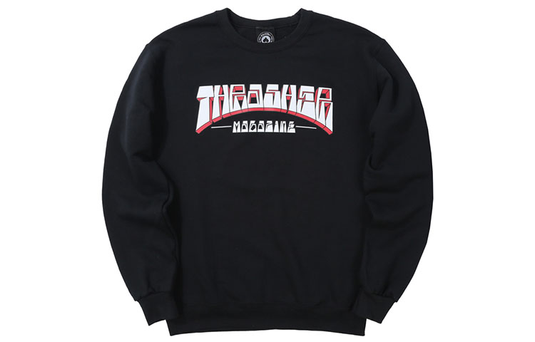 Thrasher Firm Logo Crewneck Sweatshirt Unisex Black THRAMW005