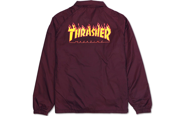 Thrasher Flame Coach Jacket Japan Edition Unisex - Maroon. TH0117-CJ02MRN