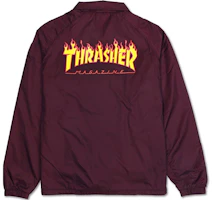 Thrasher Flame Coach Jacket Japan Edition Unisex - Maroon. TH0117-CJ02MRN Thrasher Flame Coach Jacket Japan Edition Unisex - Maroon. TH0117-CJ02MRN