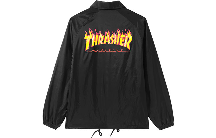 Thrasher Flame Coach Jacket Japan Edition Unisex BLACK TRA-SS18-015