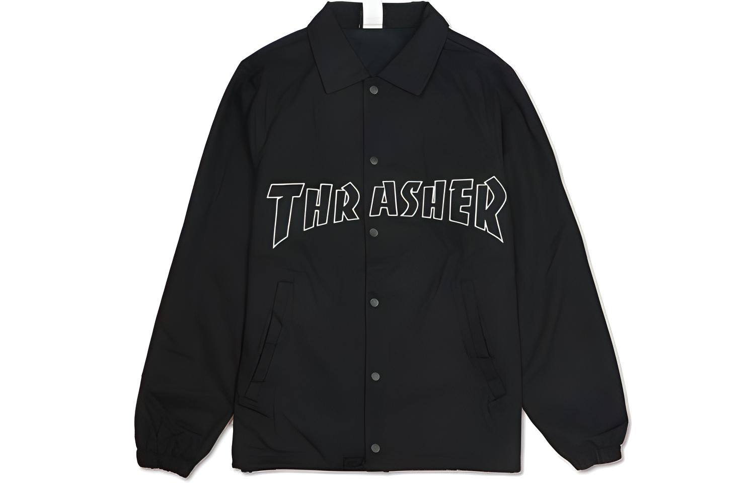 Thrasher Flame Embroidered Jacket Japan Edition Unisex BLACK TH0418-CJ03BLK