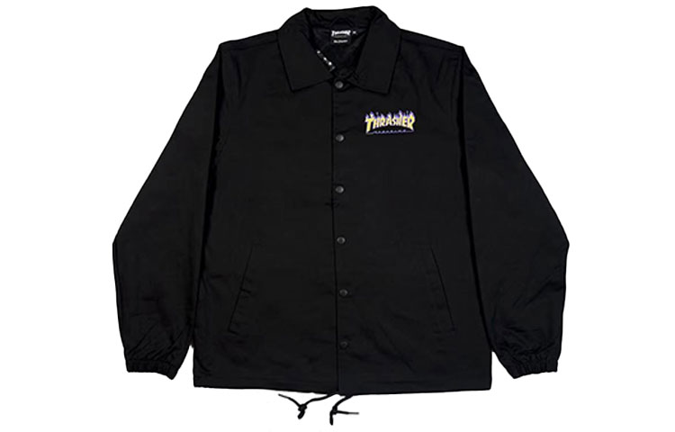 Thrasher Flame Logo Coach Jacket Black Japan Edition Unisex TH0420-3198BLK