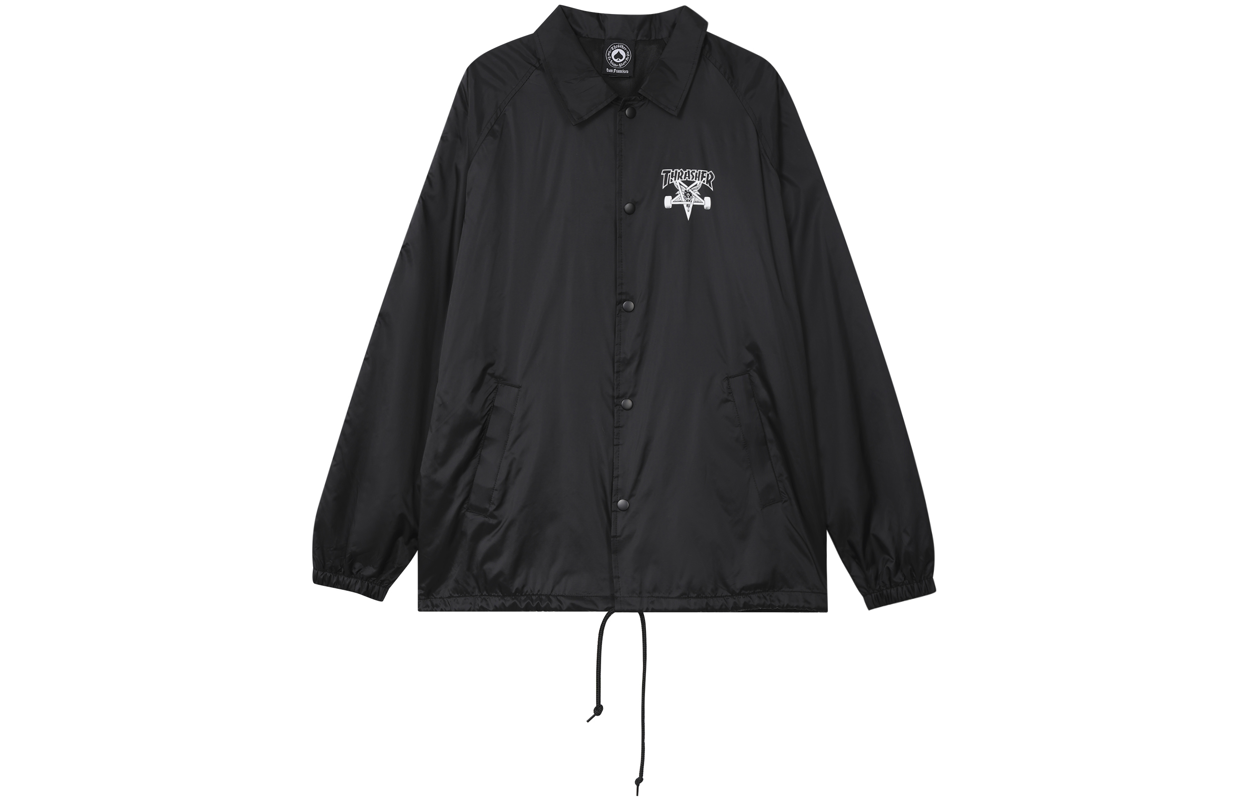 Thrasher Flame Logo Coach Jacket Black Unisex Classic Style (US Version) 144636-BLACK