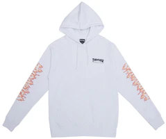 Thrasher Flame Logo Fleece Hoodie Japanese Edition Unisex - White TH0319-PO04WHT Thrasher Flame Logo Fleece Hoodie Japanese Edition Unisex - White TH0319-PO04WHT