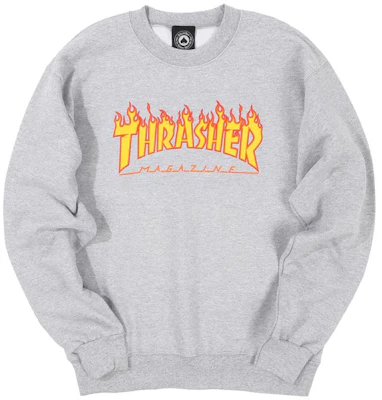 Thrasher 火焰標誌灰色圓領衛衣 男女款 秋季版 (美國). 312701灰 Buy Thrasher 火焰標誌灰色圓領衛衣 男女款 秋季版 (美國). 312701灰