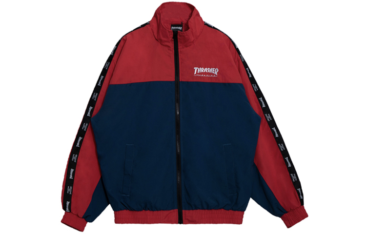 Thrasher Flame Sleeve Sports Jacket Japan Edition Unisex Red Blue. TH0418-TJ01RED