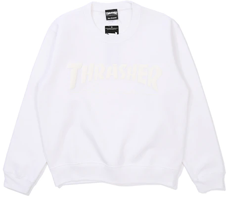 Thrasher 日本限定版白色泡狀Logo印花中性圓領長袖衫 TH8402FF-WHITE Buy Thrasher 日本限定版白色泡狀Logo印花中性圓領長袖衫 TH8402FF-WHITE