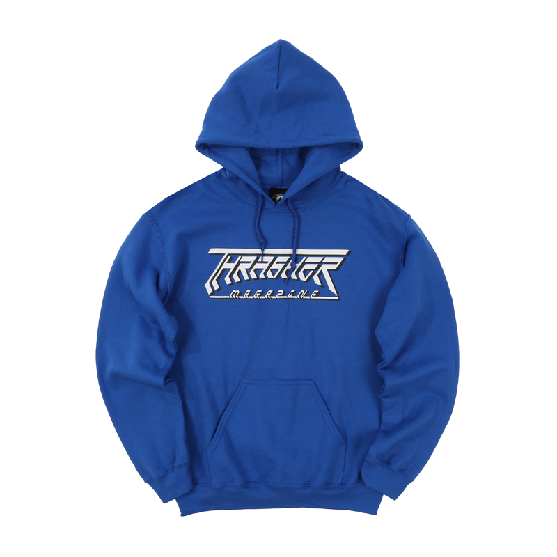 Thrasher Future Logo Flame Hoodie Blue - Unisex USA Edition. THRAMH14506