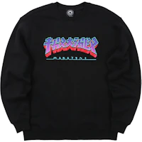Thrasher FW22 Kanji Logo Print Black Crewneck Long Sleeve Sweatshirt Unisex. THRAMW00808 Thrasher FW22 Kanji Logo Print Black Crewneck Long Sleeve Sweatshirt Unisex. THRAMW00808