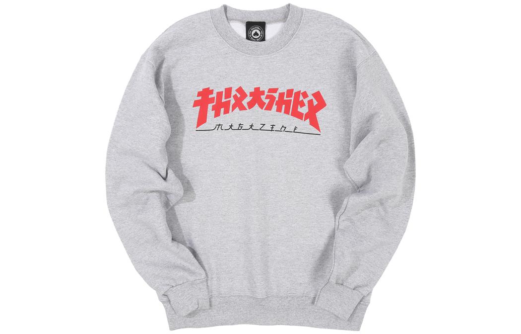 Thrasher Godzilla Logo Crewneck Sweatshirt Unisex Grey 312707