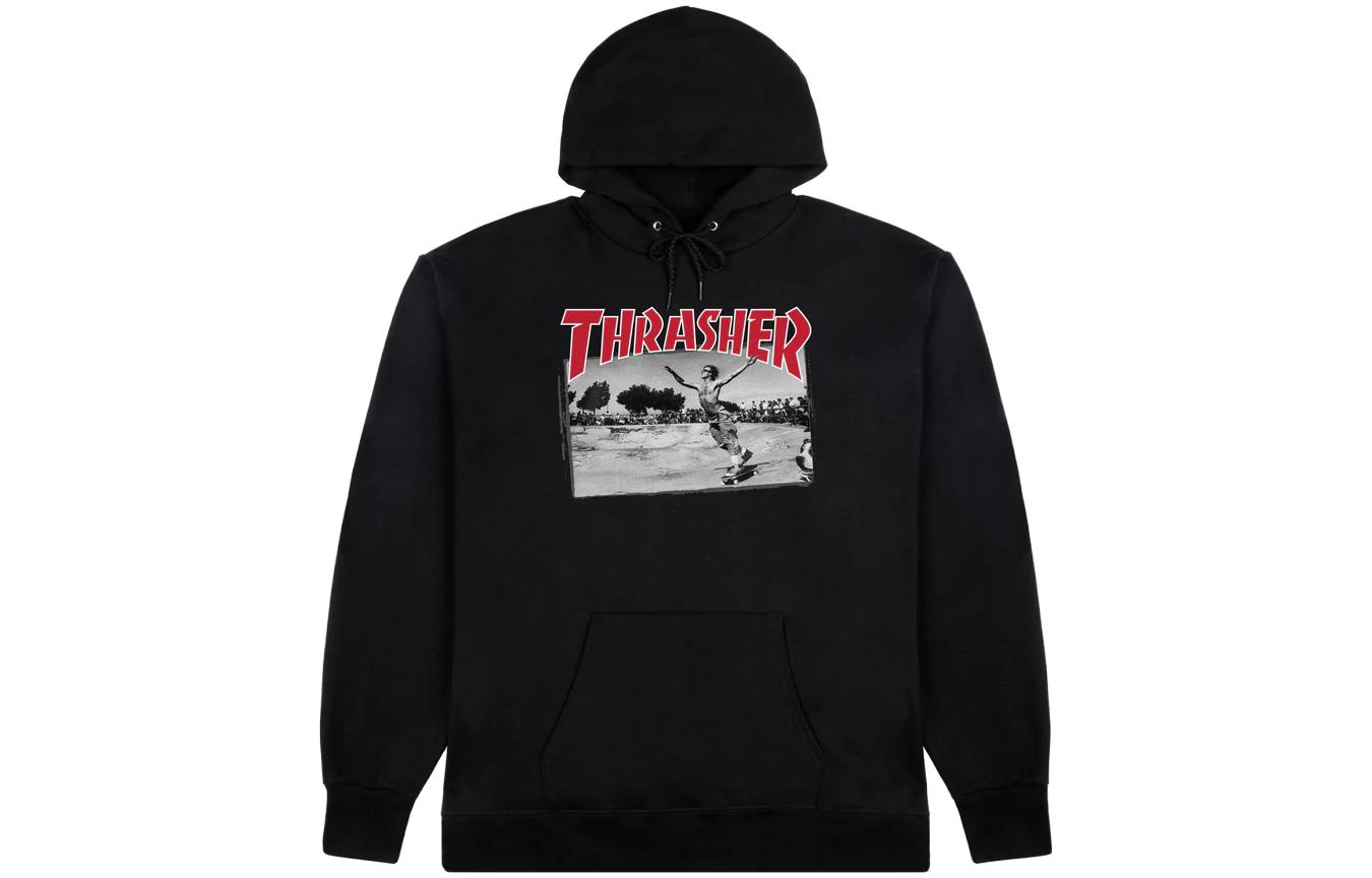 Thrasher Graphic Logo Long Sleeve Sweatshirt Unisex BLACK TRA-FW23-001