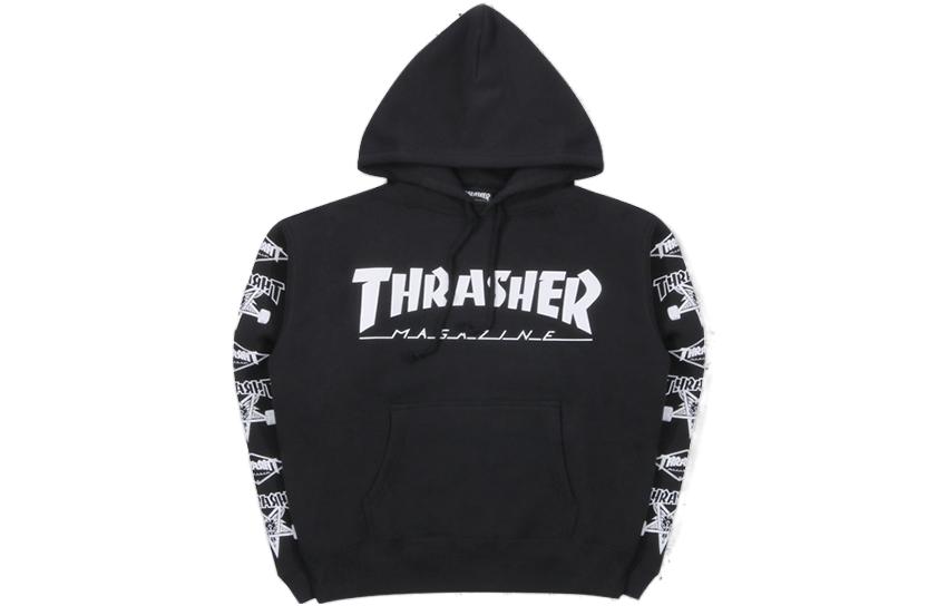 Thrasher Graphic Oversized Casual Sweatshirt Unisex BLACK THRAMH104